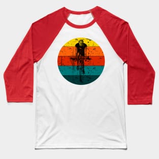 Retro Vintage Sunset Biking Baseball T-Shirt